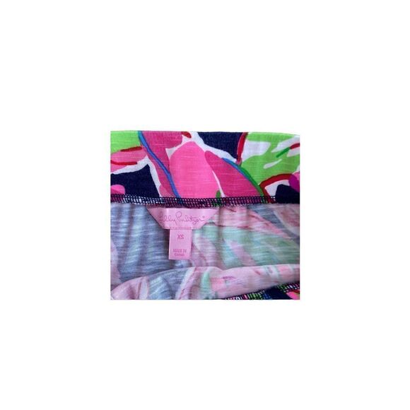Lilly Pulitzer Marni Maxi Skirt Navy & Pink Palm Leaves XS - Picture 4 of 4